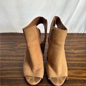 Steve Madden Camel Peep-Toe Ankle Booties